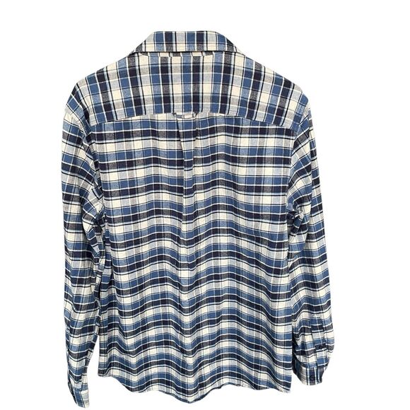 LL Bean Flannel Shirt Mens Medium Plaid Slightly Fitted Cotton Outdoor Button Up - Picture 2 of 8